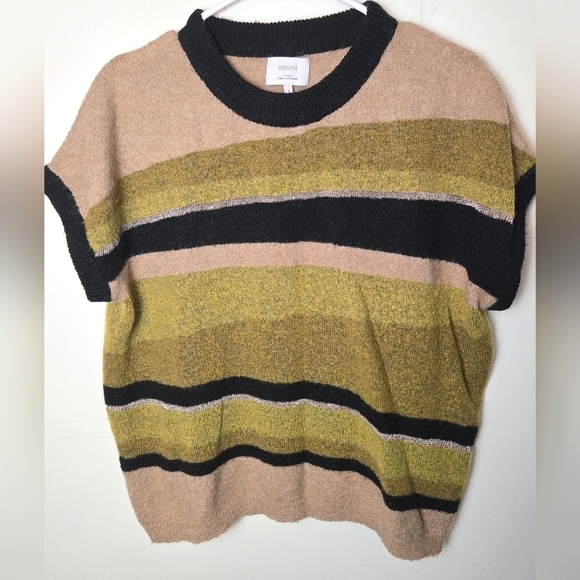 Anthropologie Numph Oversize Wool Blend Short Sleeve Sweater, Size Small - Picture 1 of 4